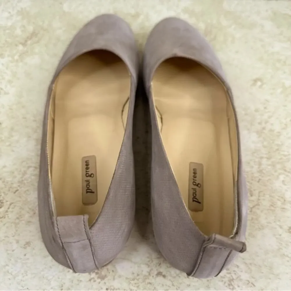 PAUL GREEN Women's Sz (US 8 ) Leather Tan Perforated Slip-on Flats Sz AUS (6.5)